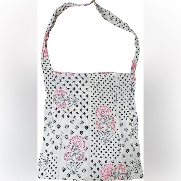 Free People Ivory Pink floral Reusable Tote Bag - Picture 1 of 3